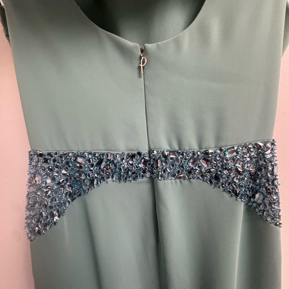 Pamella by Pamella Roland Teal/Green Embellished Long Dress/ Evening Gown - Picture 9 of 16
